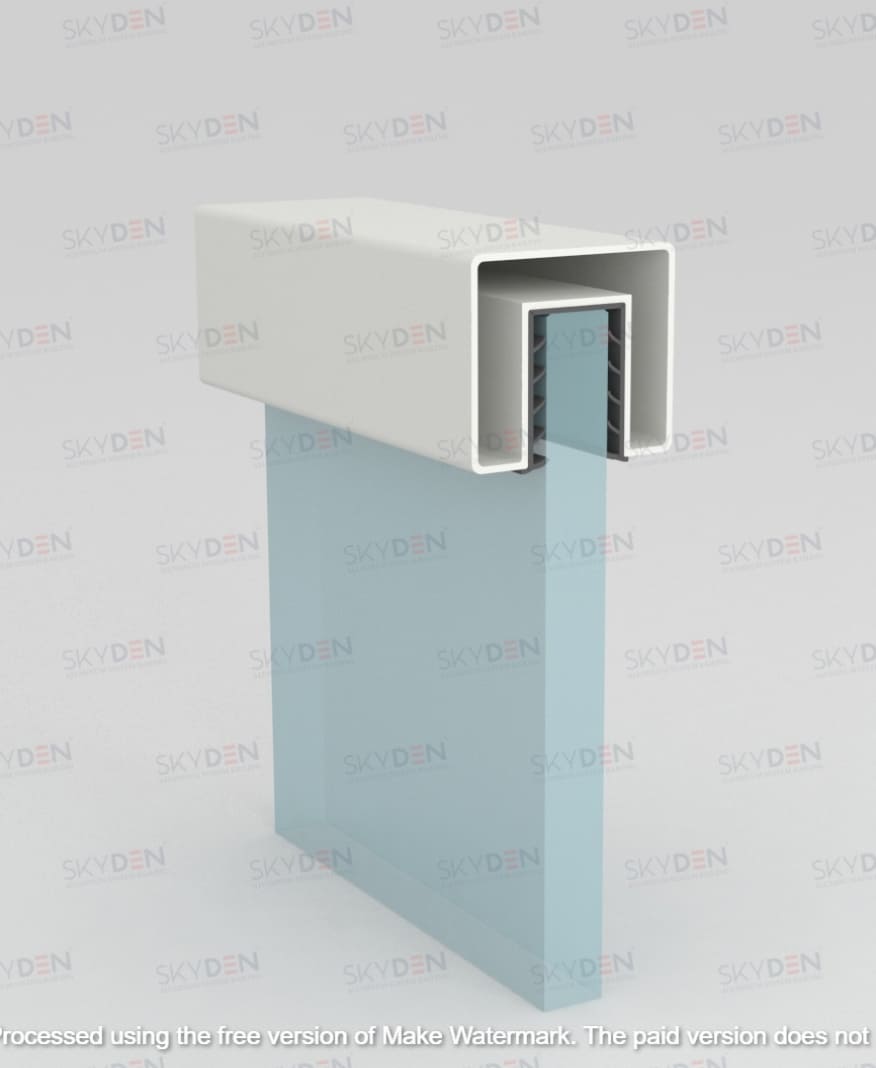 Handrail HR-02 Square Aluminum Glass Railing Handrail Profile for Balcony and Staircase, Modern Architectural Design, Durable Finish, Easy Installation for Indoor and Outdoor Use 
